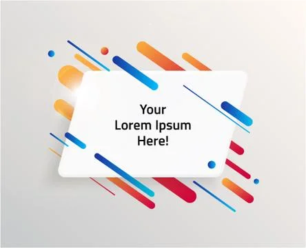 Abstract Textbox shape with trendy neon lines and circles. Stockillustratie