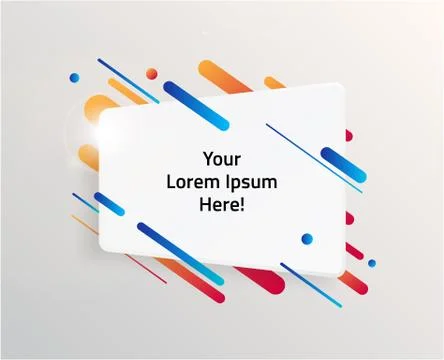 Abstract Textbox shape with trendy neon lines and circles. Stockillustratie