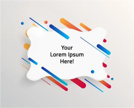 Abstract Textbox shape with trendy neon lines and circles. Stock Illustration