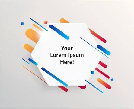 Abstract Textbox shape with trendy neon lines and circles. Illustrazione stock