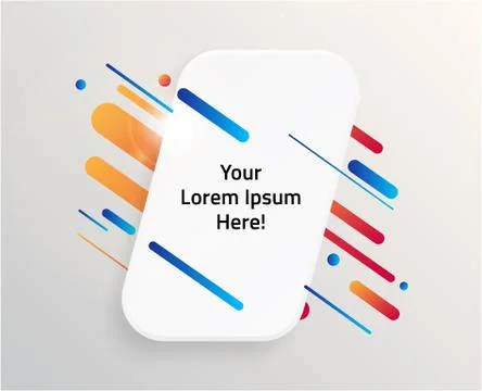 Abstract Textbox shape with trendy neon lines and circles. イラスト素材