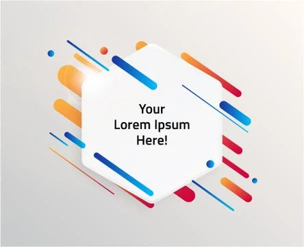 Abstract Textbox shape with trendy neon lines and circles. 스톡 일러스트