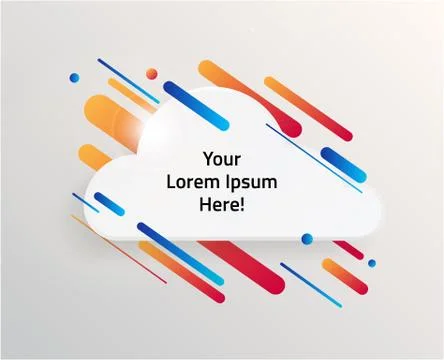 Abstract Textbox shape with trendy neon lines and circles. Illustrazione stock
