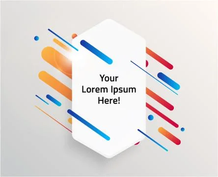 Abstract Textbox shape with trendy neon lines and circles. Stock Illustration