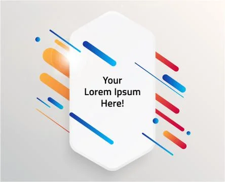 Abstract Textbox shape with trendy neon lines and circles. 库存插图