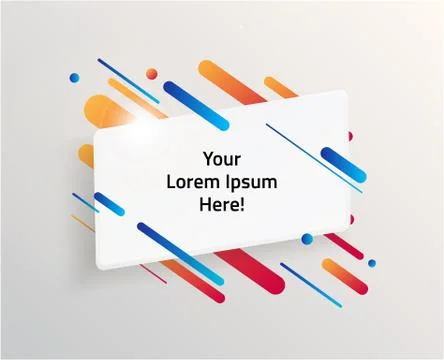Abstract Textbox shape with trendy neon lines and circles. 스톡 일러스트