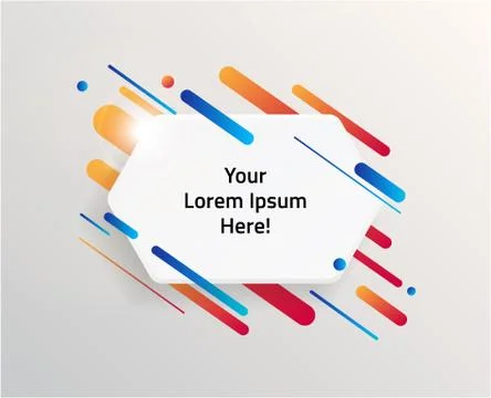 Abstract Textbox shape with trendy neon lines and circles. 스톡 일러스트