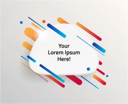 Abstract Textbox shape with trendy neon lines and circles. Illustrazione stock