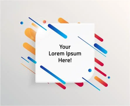 Abstract Textbox shape with trendy neon lines and circles. Stockillustratie