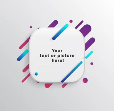 Abstract Textbox shape with trendy neon lines and circles. Illustrazione stock