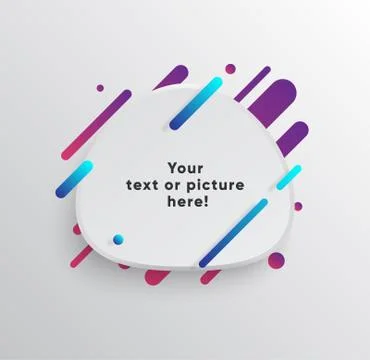Abstract Textbox shape with trendy neon lines and circles. Illustrazione stock