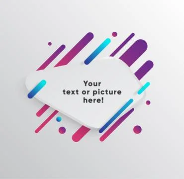 Abstract Textbox shape with trendy neon lines and circles. イラスト素材