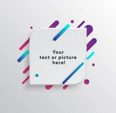 Abstract Textbox shape with trendy neon lines and circles. Stockillustratie