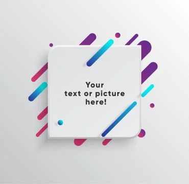 Abstract Textbox shape with trendy neon lines and circles. Illustrazione stock