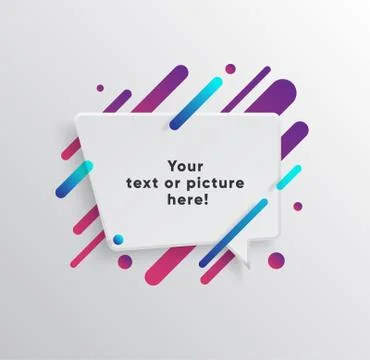 Abstract Textbox shape with trendy neon lines and circles. Stock Illustration