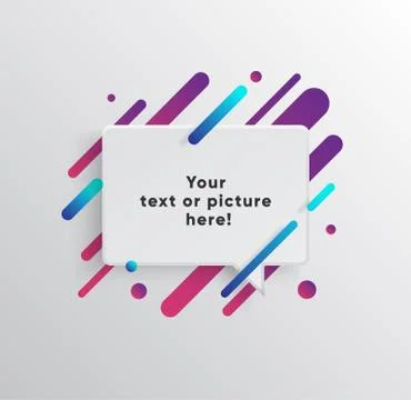 Abstract Textbox shape with trendy neon lines and circles. Illustrazione stock