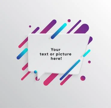 Abstract Textbox shape with trendy neon lines and circles. 库存插图