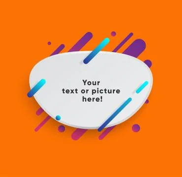 Abstract Textbox shape with trendy neon lines and circles. イラスト素材