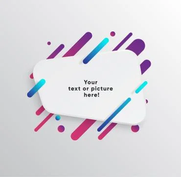 Abstract Textbox shape with trendy neon lines and circles. 스톡 일러스트