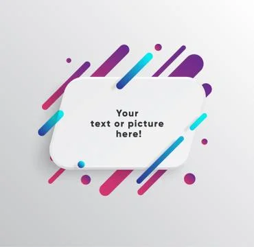 Abstract Textbox shape with trendy neon lines and circles. Stockillustratie