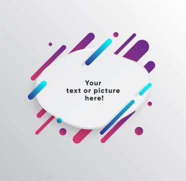 Abstract Textbox shape with trendy neon lines and circles. Illustrazione stock
