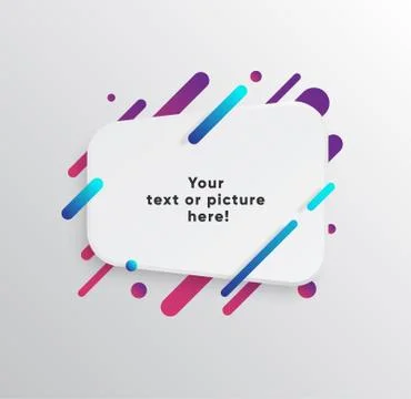 Abstract Textbox shape with trendy neon lines and circles. Stockillustratie