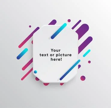 Abstract Textbox shape with trendy neon lines and circles. Stockillustratie