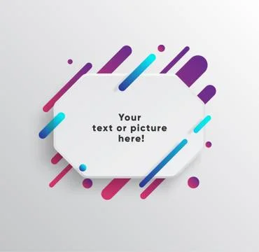 Abstract Textbox shape with trendy neon lines and circles. Stockillustratie