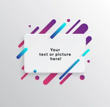 Abstract Textbox shape with trendy neon lines and circles. 스톡 일러스트