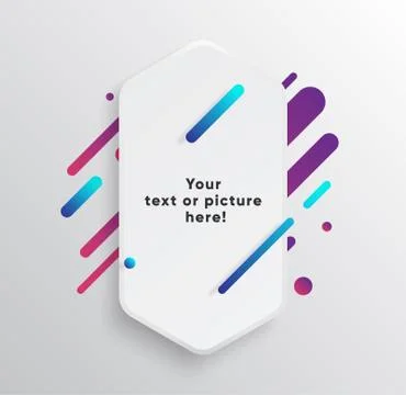 Abstract Textbox shape with trendy neon lines and circles. 스톡 일러스트