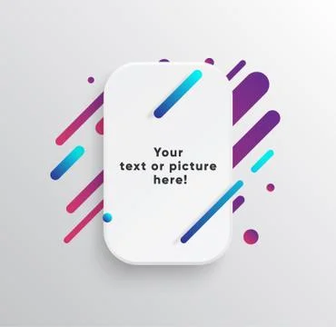 Abstract Textbox shape with trendy neon lines and circles. Stockillustratie