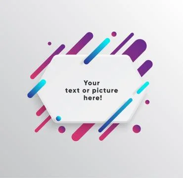 Abstract Textbox shape with trendy neon lines and circles. 스톡 일러스트