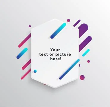 Abstract Textbox shape with trendy neon lines and circles. 库存插图