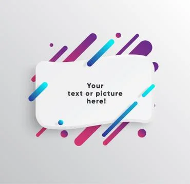 Abstract Textbox shape with trendy neon lines and circles. Illustrazione stock
