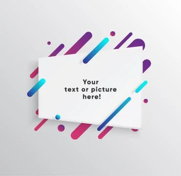 Abstract Textbox shape with trendy neon lines and circles. Illustrazione stock