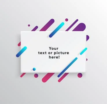Abstract Textbox shape with trendy neon lines and circles. 스톡 일러스트