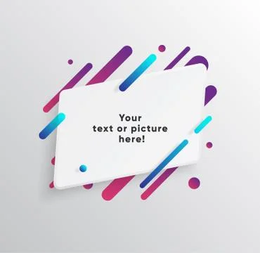 Abstract Textbox shape with trendy neon lines and circles. 스톡 일러스트