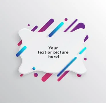 Abstract Textbox shape with trendy neon lines and circles. Stockillustratie