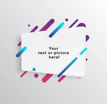 Abstract Textbox shape with trendy neon lines and circles. Stockillustratie