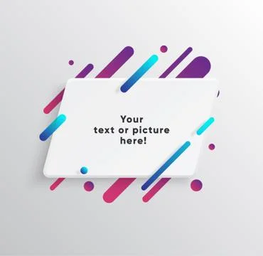 Abstract Textbox shape with trendy neon lines and circles. Illustrazione stock