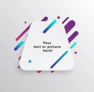 Abstract Textbox shape with trendy neon lines and circles. Stockillustratie