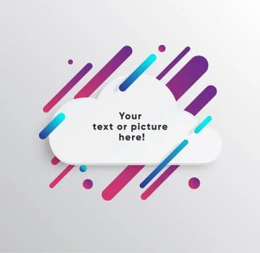 Abstract Textbox shape with trendy neon lines and circles. Stockillustratie