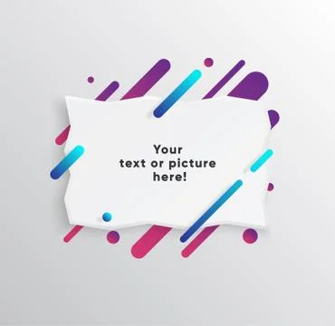 Abstract Textbox shape with trendy neon lines and circles. 스톡 일러스트
