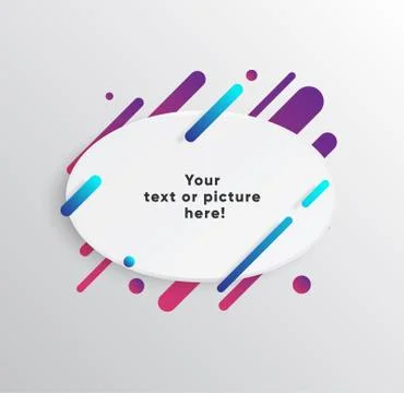 Abstract Textbox shape with trendy neon lines and circles. Illustrazione stock