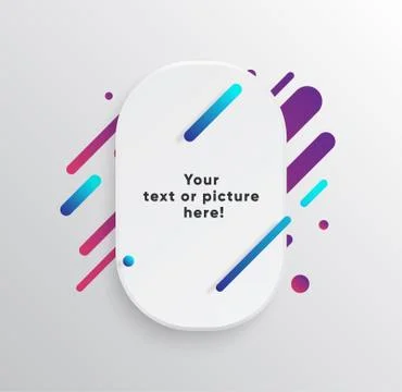 Abstract Textbox shape with trendy neon lines and circles. Stockillustratie