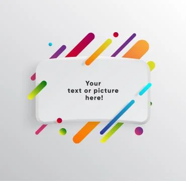 Abstract Textbox shape with trendy neon lines and circles. Illustrazione stock