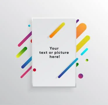 Abstract Textbox shape with trendy neon lines and circles. Illustrazione stock