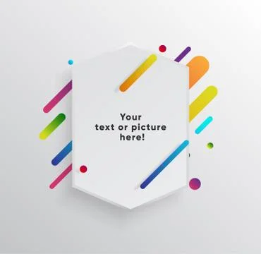 Abstract Textbox shape with trendy neon lines and circles. Ilustración de archivo