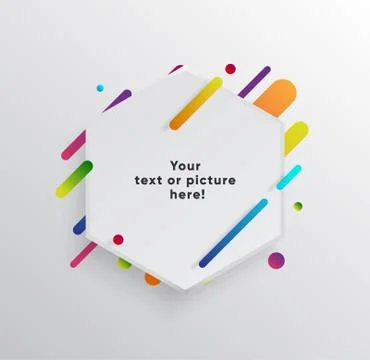 Abstract Textbox shape with trendy neon lines and circles. 스톡 일러스트