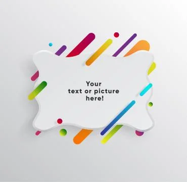 Abstract Textbox shape with trendy neon lines and circles. Illustrazione stock